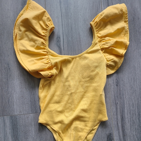 ZARA BODYSUIT WITH RUFFLES SIZE MEDIUM - Picture 2 of 6